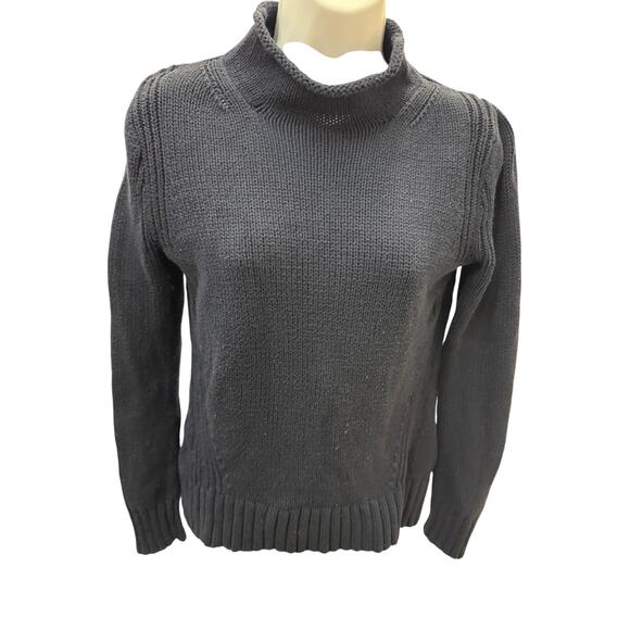 VINTAGE J Crew Mens XS Dark Gray Roll Neck pullover sweater 100% cotton - Picture 1 of 7